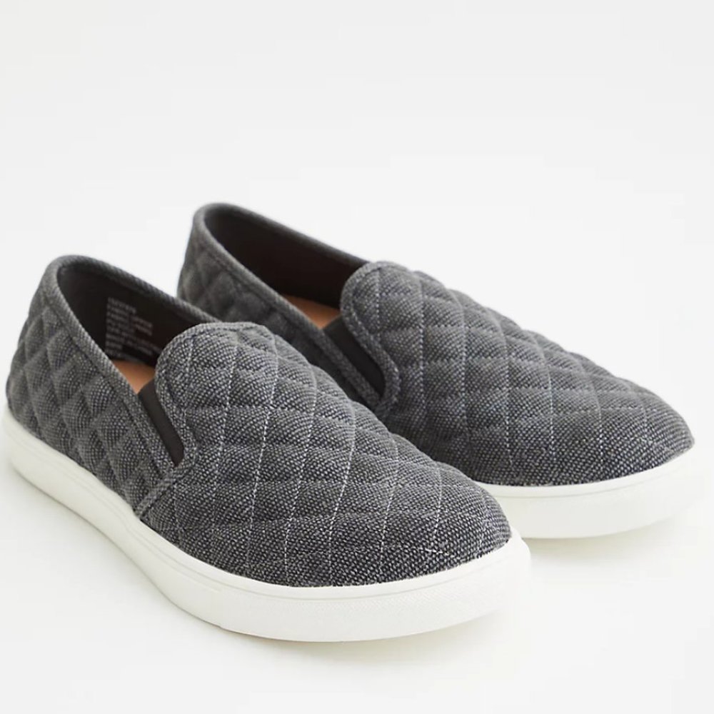 Quilted Canvas Slip-On Sneaker - Grey (WW)